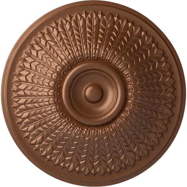 Ekena Millwork Modena Ceiling Medallion (Fits Canopies up to 5 1/4"), 23 1/2"OD x 3 1/2"P, Polished Copper CM23MOPOS - main